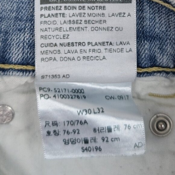 Levis Denizen Mens Size 30x31 Stone Wash‎ Distressed 283 Slim Fit Denim Jeans - Picture 12 of 15